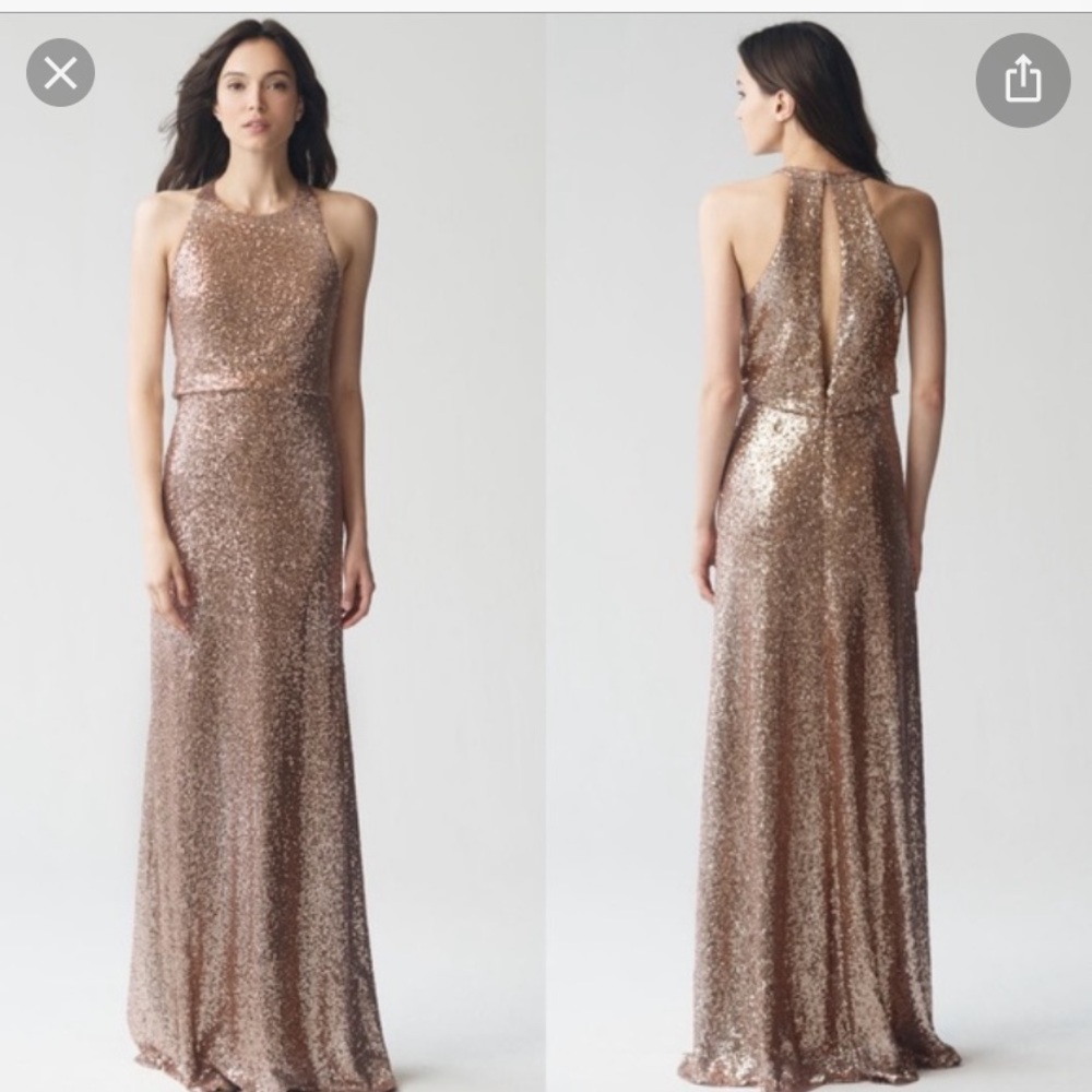 Jenny Yoo gold sequin dress